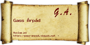 Gass Árpád névjegykártya