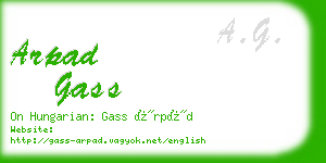 arpad gass business card